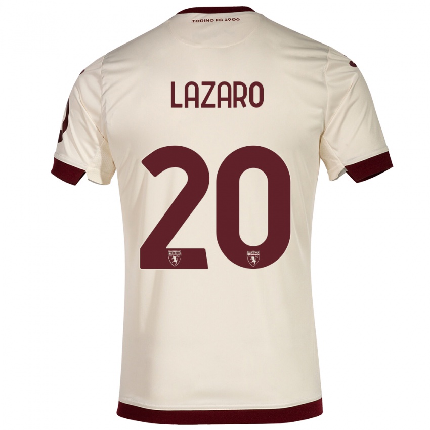 Criança Camisola Valentino Lazaro #20 Champanhe Alternativa 2023/24 Camisa Brasil