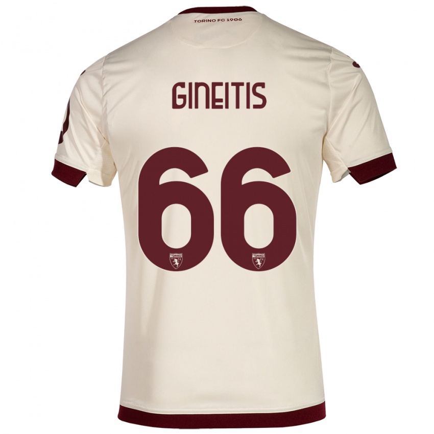 Criança Camisola Gvidas Gineitis #66 Champanhe Alternativa 2023/24 Camisa Brasil