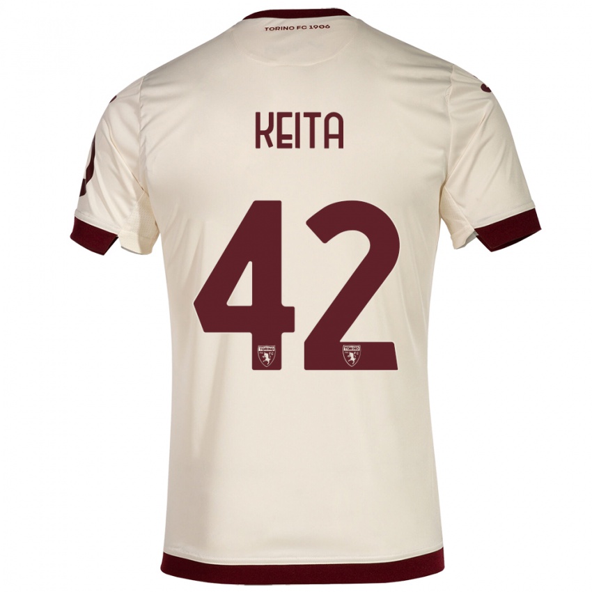 Criança Camisola Karamoko Keita #42 Champanhe Alternativa 2023/24 Camisa Brasil