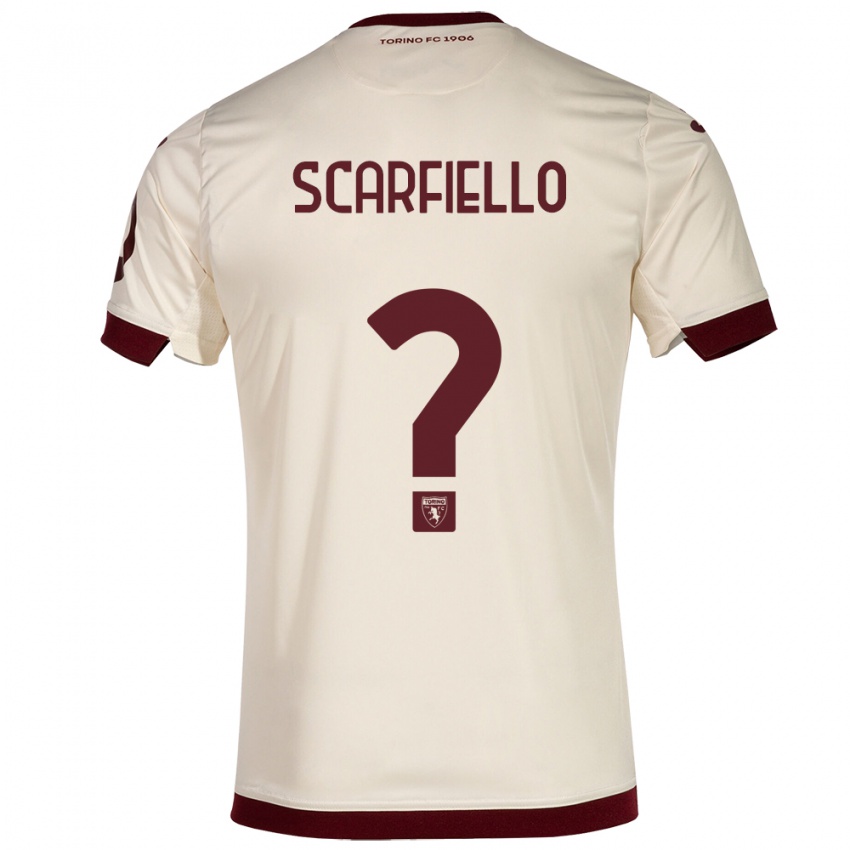 Criança Camisola Luca Scarfiello #0 Champanhe Alternativa 2023/24 Camisa Brasil