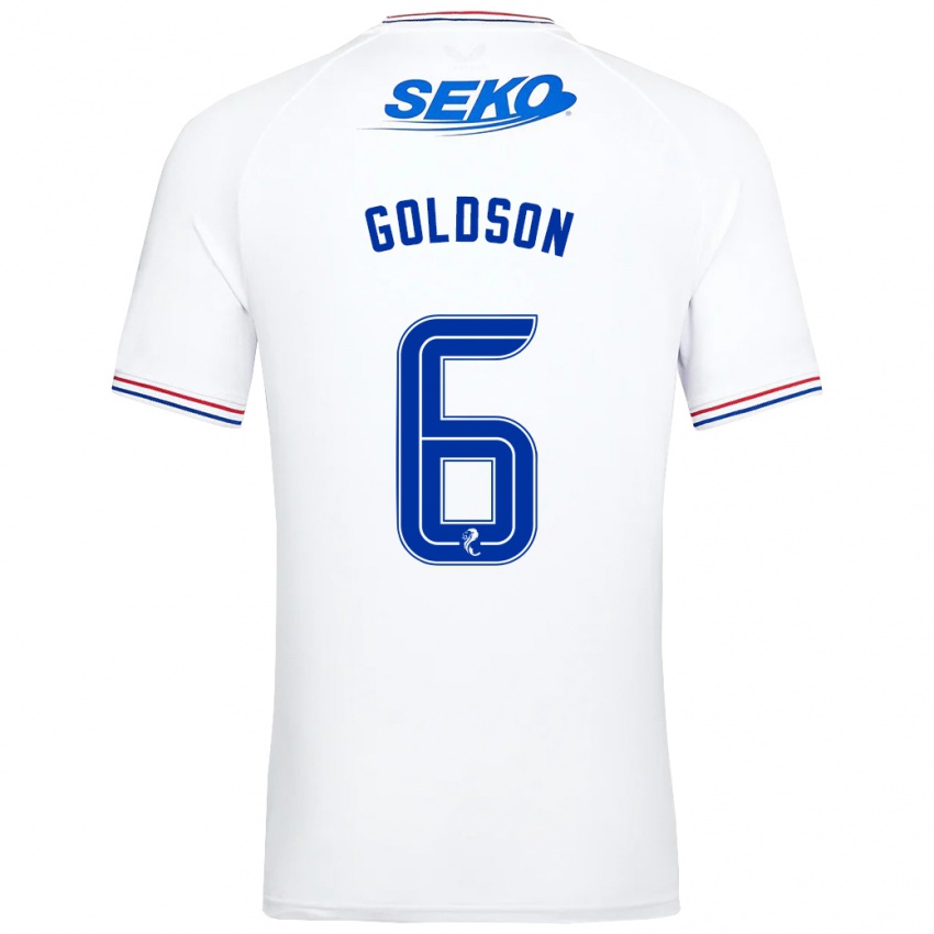 Criança Camisola Connor Goldson #6 Branco Alternativa 2023/24 Camisa Brasil