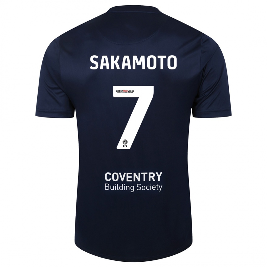 Criança Camisola Tatsuhiro Sakamoto #7 Marinha Vermelha Alternativa 2023/24 Camisa Brasil