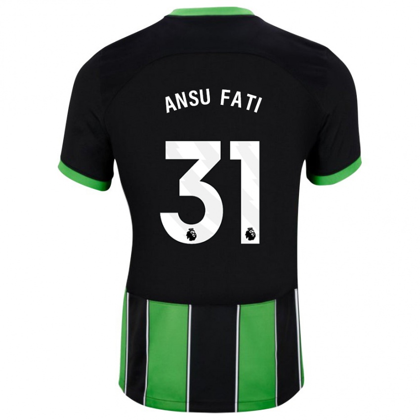 Criança Camisola Ansu Fati #31 Preto Verde Alternativa 2023/24 Camisa Brasil