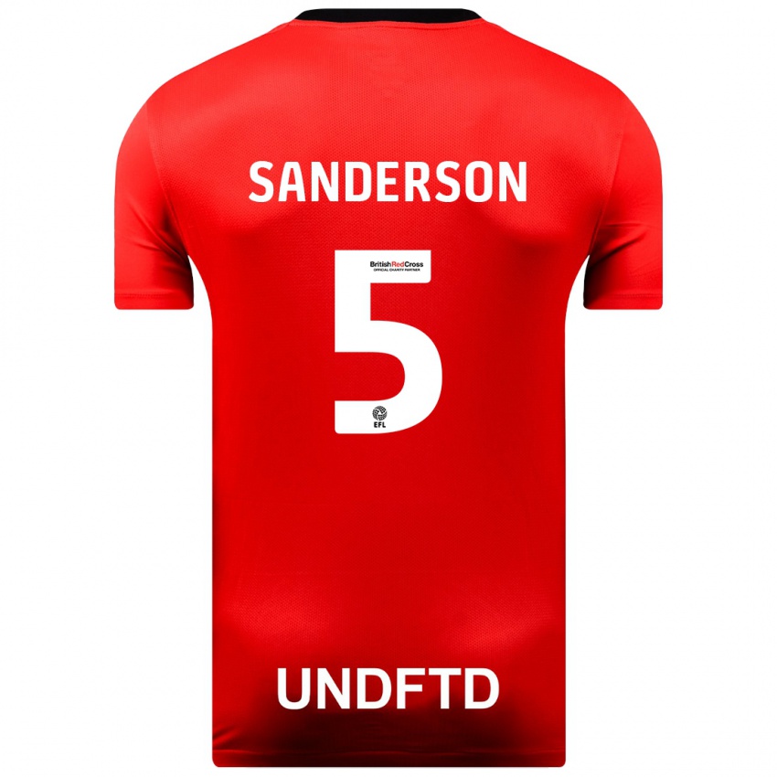 Criança Camisola Dion Sanderson #5 Vermelho Alternativa 2023/24 Camisa Brasil