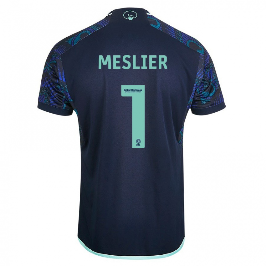 Criança Camisola Illan Meslier #1 Azul Alternativa 2023/24 Camisa Brasil