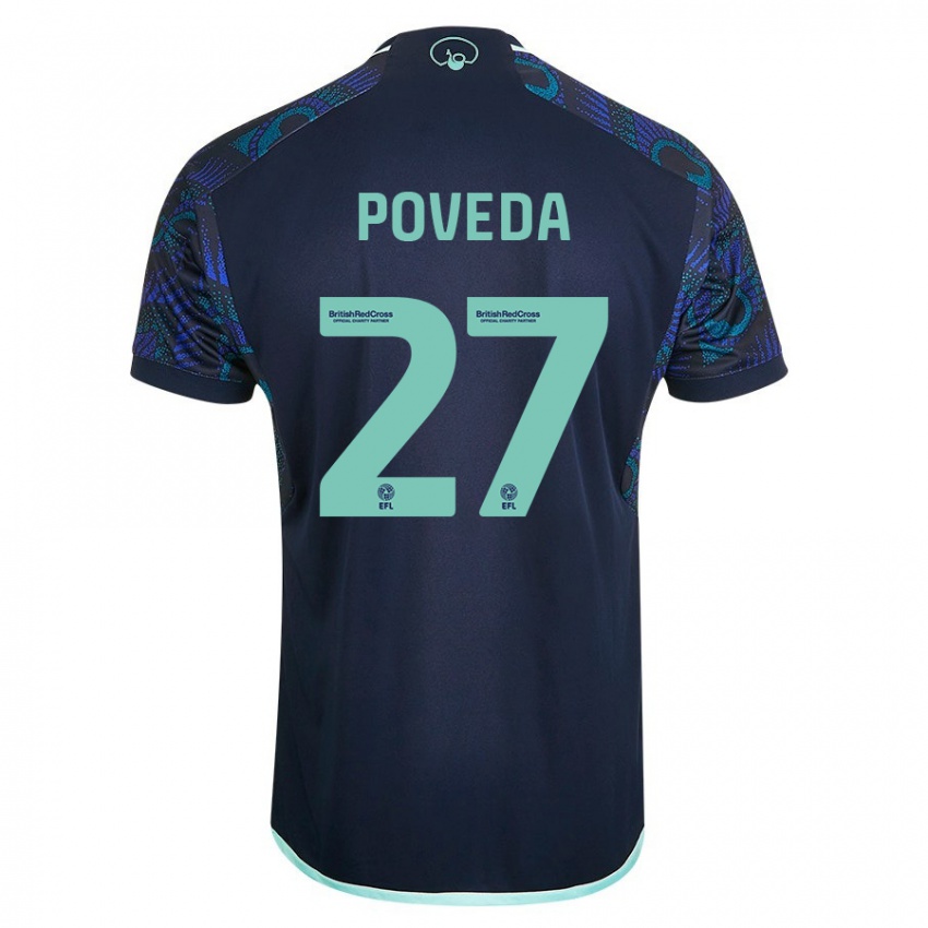 Criança Camisola Ian Poveda #27 Azul Alternativa 2023/24 Camisa Brasil