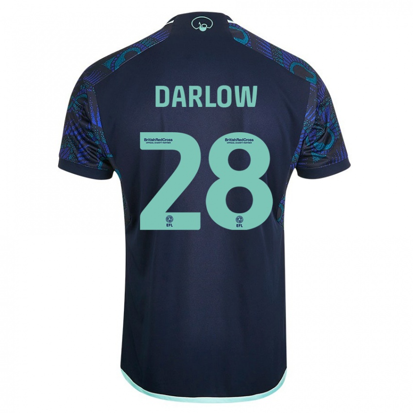 Criança Camisola Karl Darlow #28 Azul Alternativa 2023/24 Camisa Brasil