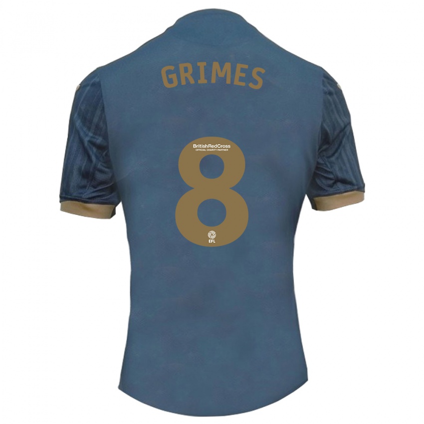 Criança Camisola Matt Grimes #8 Azul-Petróleo Escuro Alternativa 2023/24 Camisa Brasil