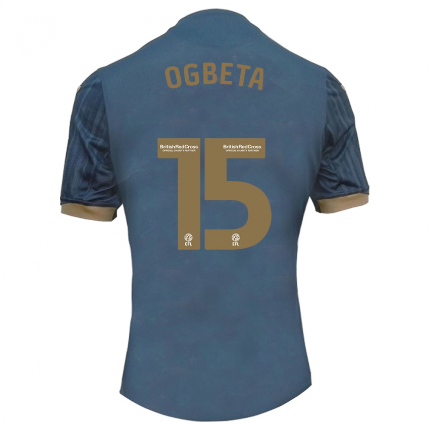 Criança Camisola Nathanael Ogbeta #15 Azul-Petróleo Escuro Alternativa 2023/24 Camisa Brasil