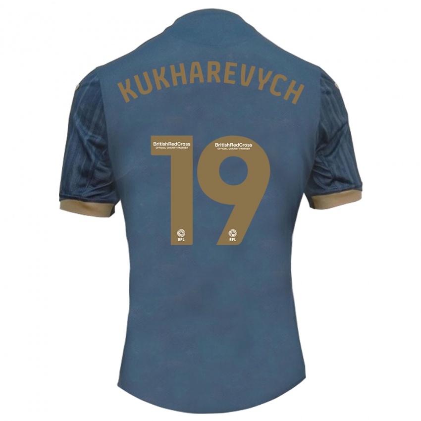 Criança Camisola Mykola Kukharevych #19 Azul-Petróleo Escuro Alternativa 2023/24 Camisa Brasil