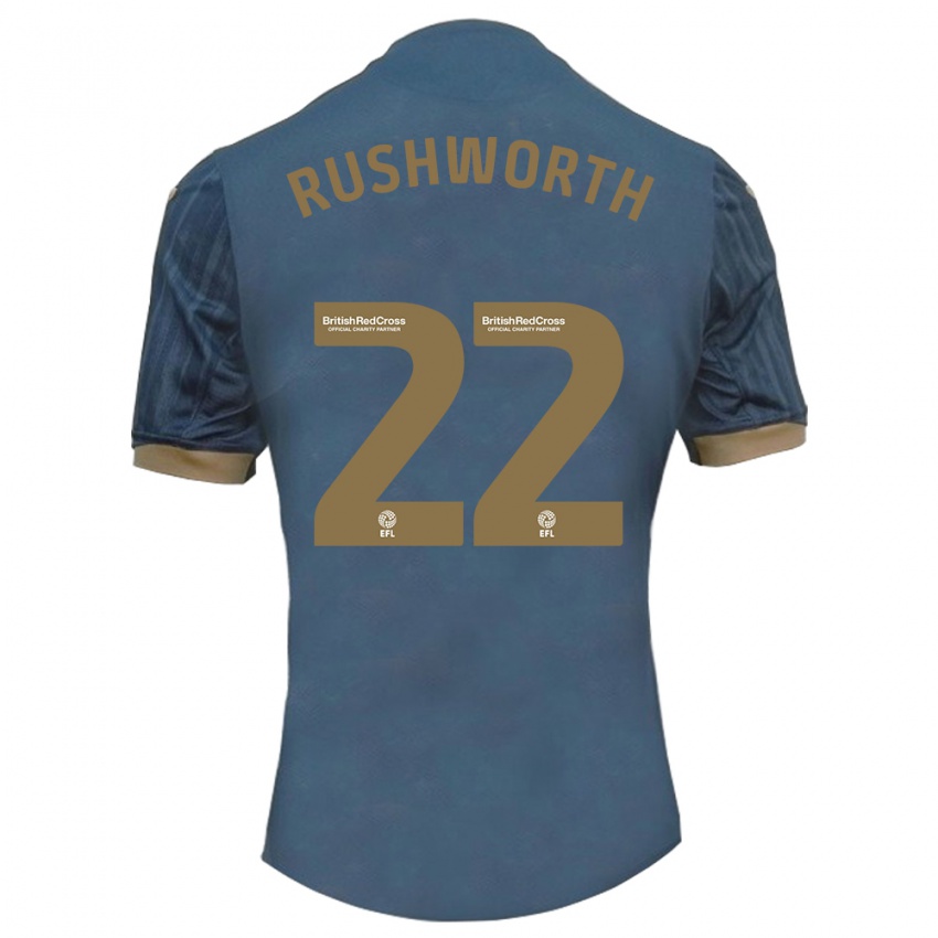 Criança Camisola Carl Rushworth #22 Azul-Petróleo Escuro Alternativa 2023/24 Camisa Brasil