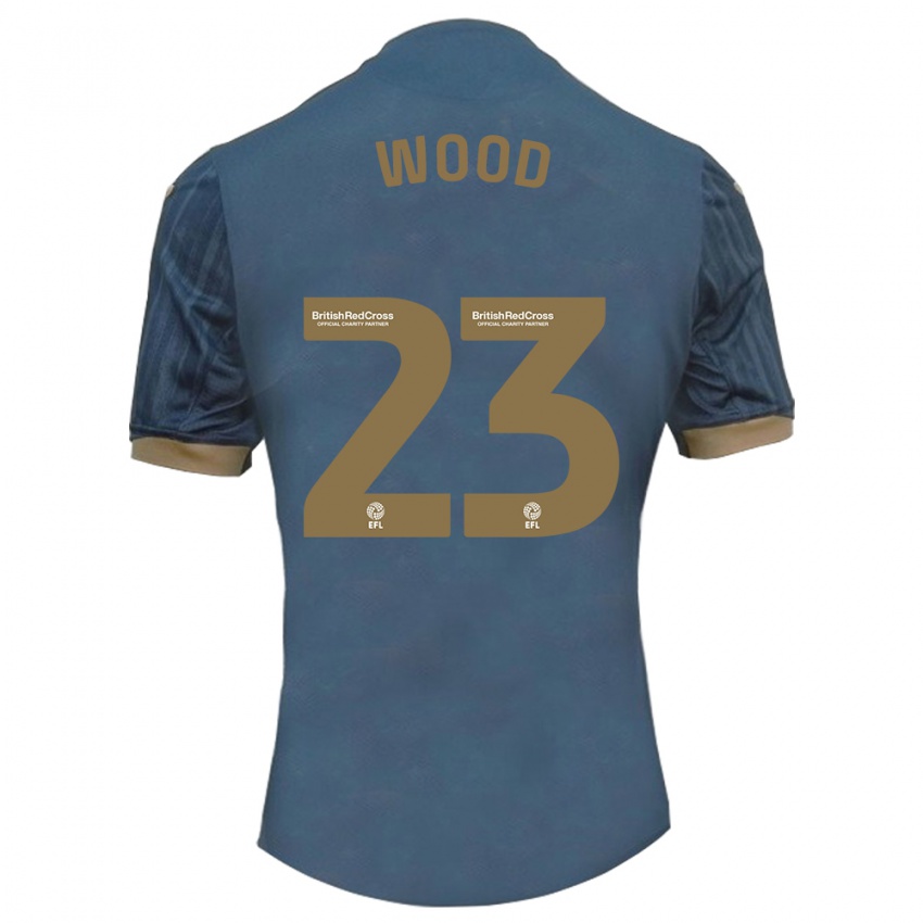 Criança Camisola Nathan Wood #23 Azul-Petróleo Escuro Alternativa 2023/24 Camisa Brasil