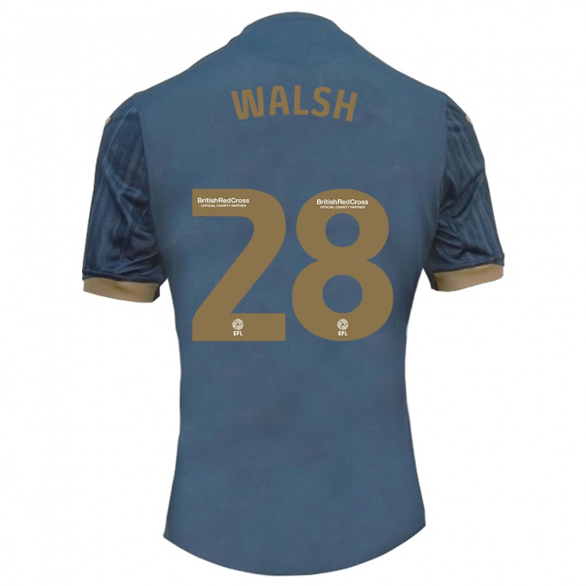 Criança Camisola Liam Walsh #28 Azul-Petróleo Escuro Alternativa 2023/24 Camisa Brasil