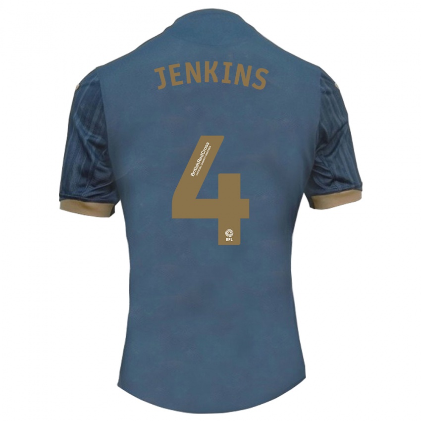 Criança Camisola Shaunna Jenkins #4 Azul-Petróleo Escuro Alternativa 2023/24 Camisa Brasil