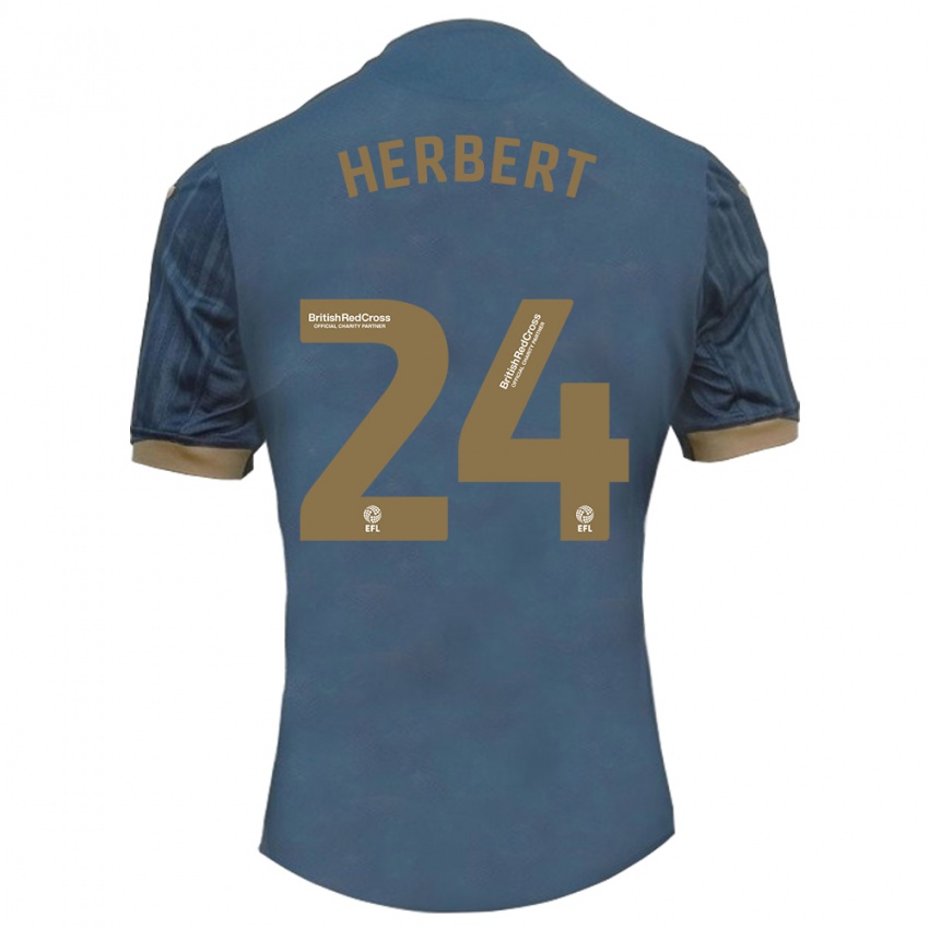 Criança Camisola Chelsea Herbert #24 Azul-Petróleo Escuro Alternativa 2023/24 Camisa Brasil