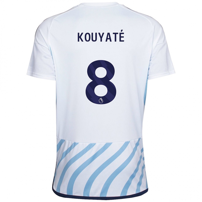 Criança Camisola Cheikhou Kouyaté #8 Branco Azul Alternativa 2023/24 Camisa Brasil