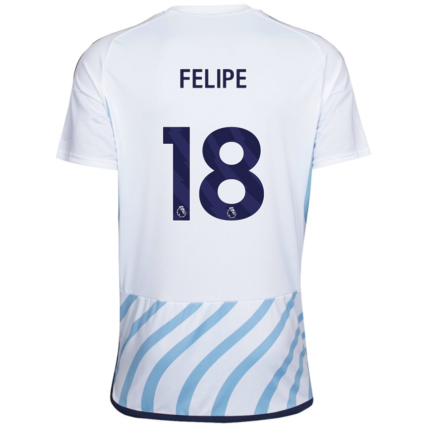 Criança Camisola Felipe #18 Branco Azul Alternativa 2023/24 Camisa Brasil