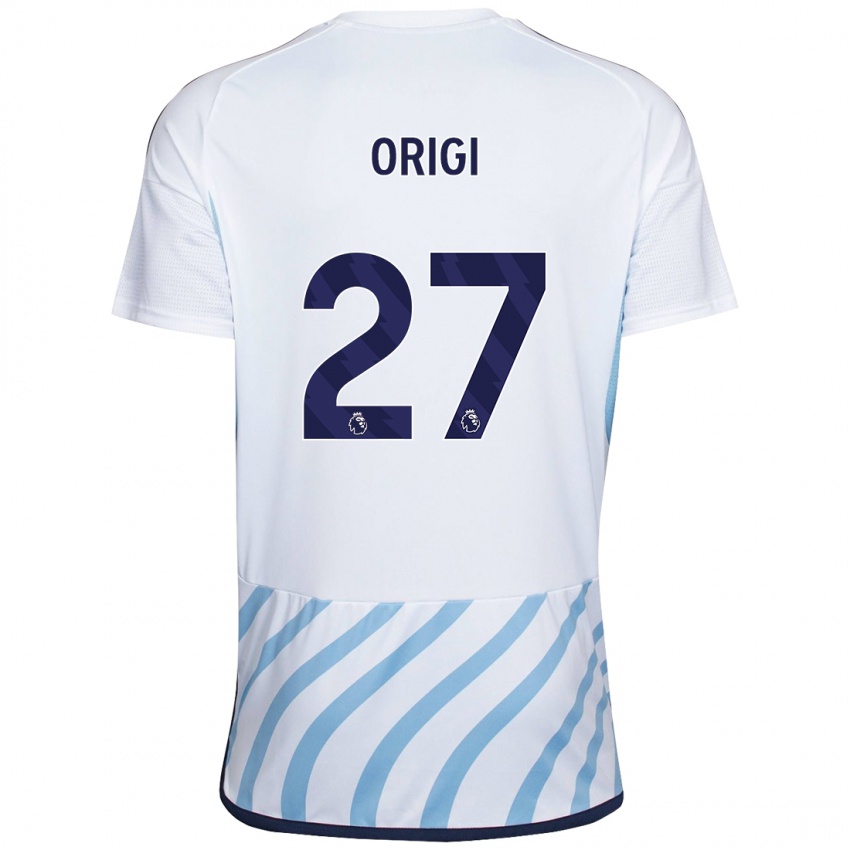 Criança Camisola Divock Origi #27 Branco Azul Alternativa 2023/24 Camisa Brasil