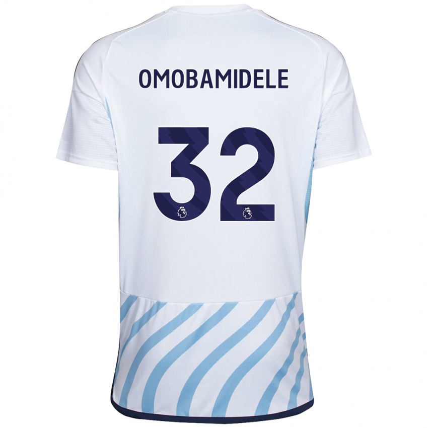 Criança Camisola Andrew Omobamidele #32 Branco Azul Alternativa 2023/24 Camisa Brasil