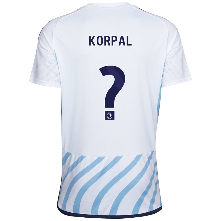 Criança Camisola Aaron Korpal #0 Branco Azul Alternativa 2023/24 Camisa Brasil