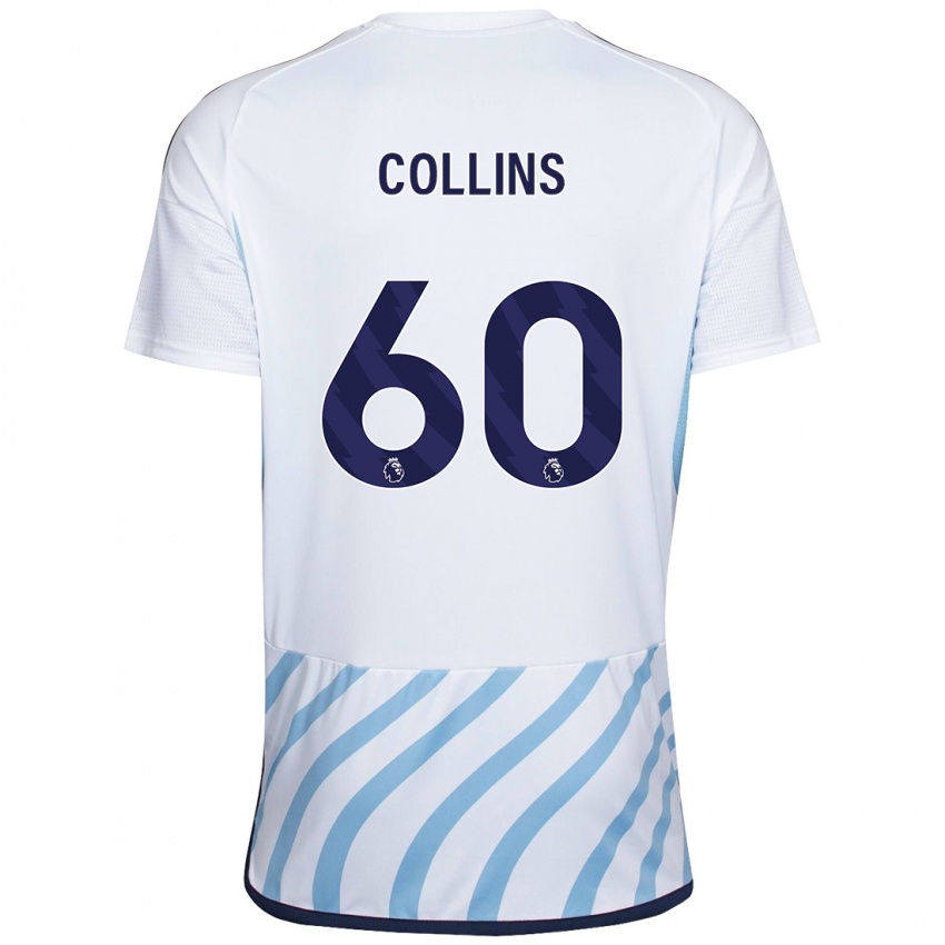 Criança Camisola Sam Collins #60 Branco Azul Alternativa 2023/24 Camisa Brasil