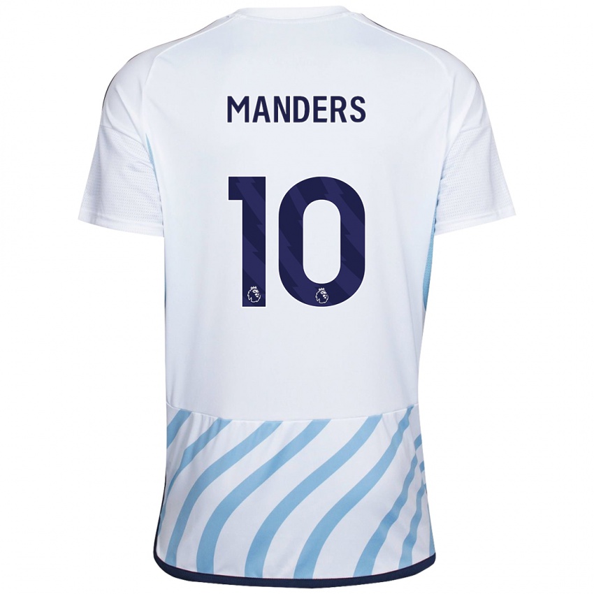 Criança Camisola Holly Manders #10 Branco Azul Alternativa 2023/24 Camisa Brasil