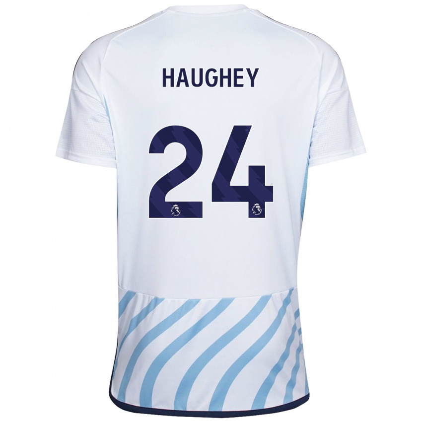 Criança Camisola Ella Haughey #24 Branco Azul Alternativa 2023/24 Camisa Brasil