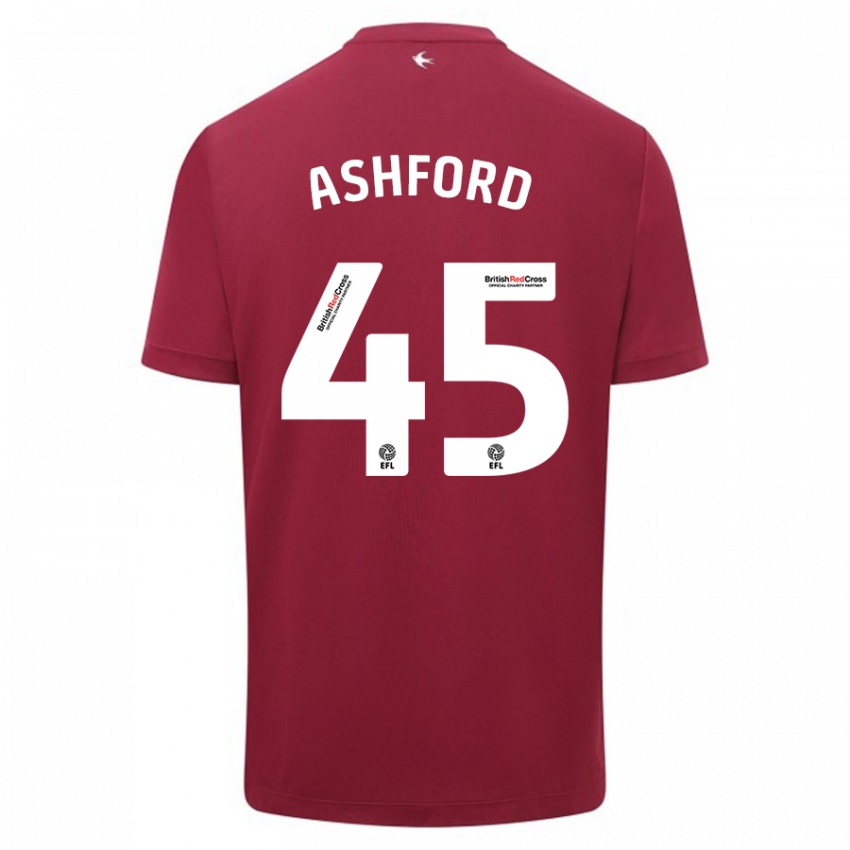 Criança Camisola Cian Ashford #45 Vermelho Alternativa 2023/24 Camisa Brasil