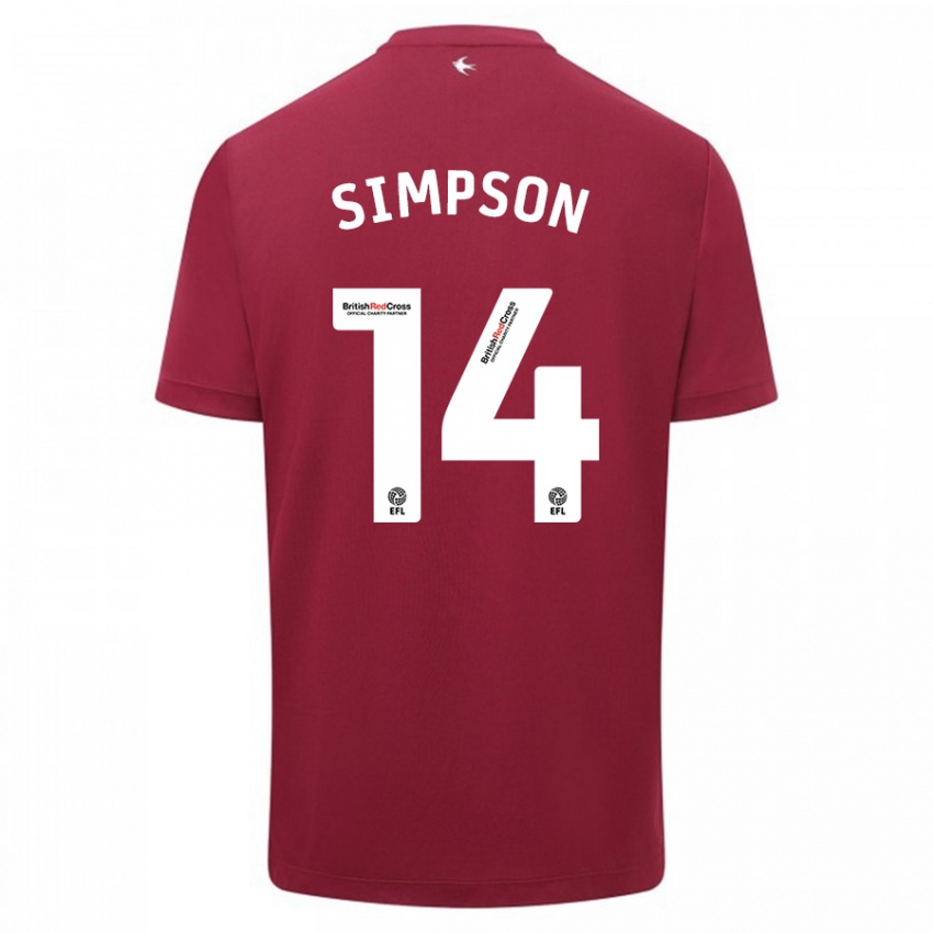 Criança Camisola Jasmine Simpson #14 Vermelho Alternativa 2023/24 Camisa Brasil