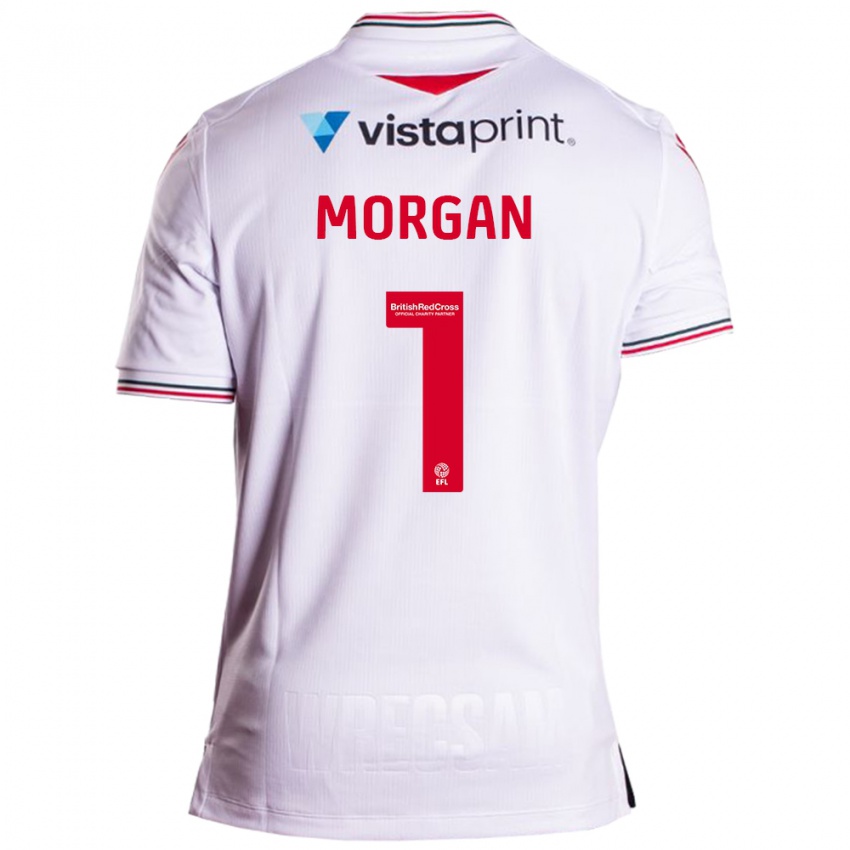 Criança Camisola Delyth Morgan #1 Branco Alternativa 2023/24 Camisa Brasil