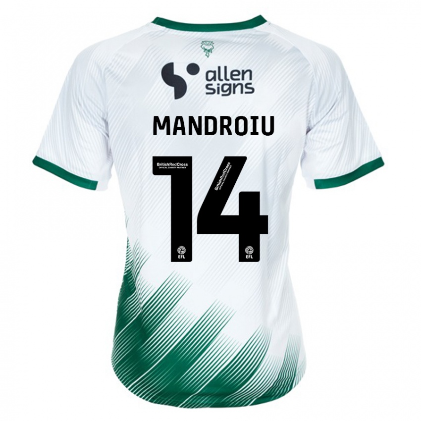 Criança Camisola Daniel Mandroiu #14 Branco Alternativa 2023/24 Camisa Brasil