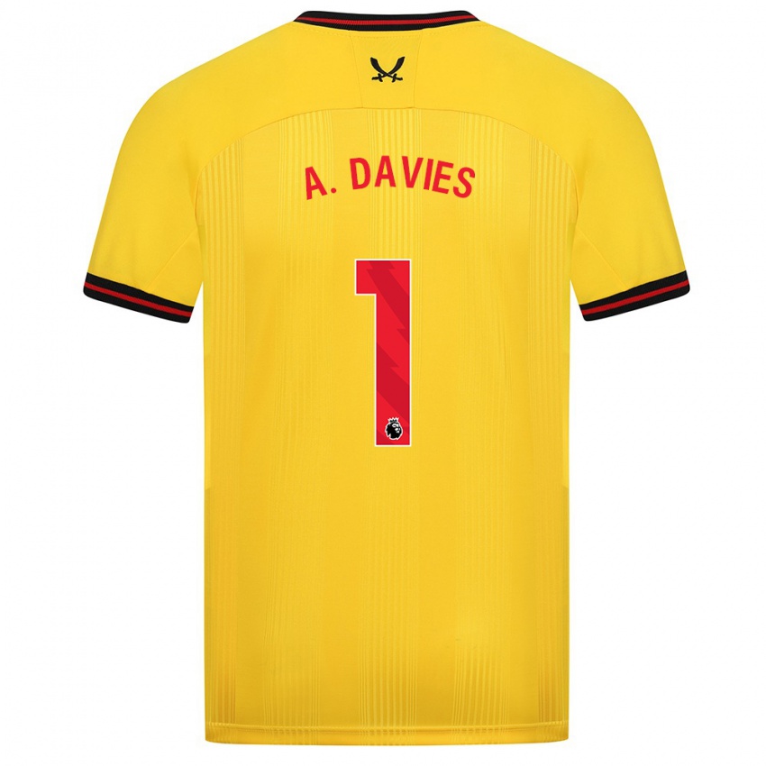 Criança Camisola Adam Davies #1 Amarelo Alternativa 2023/24 Camisa Brasil