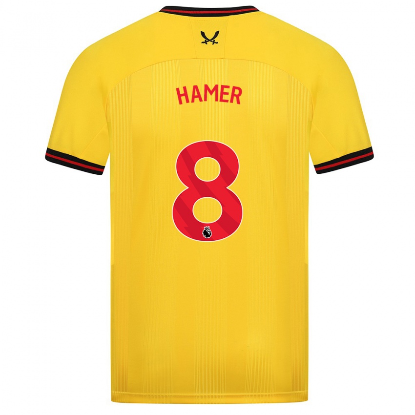 Criança Camisola Gustavo Hamer #8 Amarelo Alternativa 2023/24 Camisa Brasil