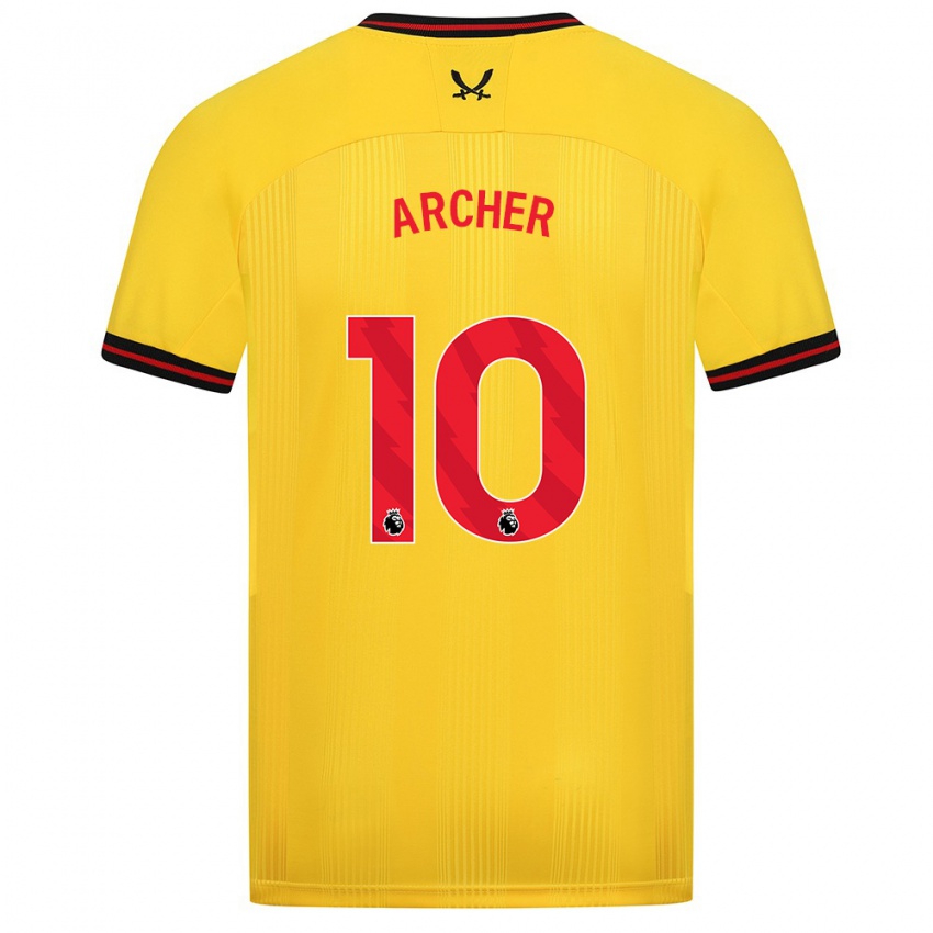 Criança Camisola Cameron Archer #10 Amarelo Alternativa 2023/24 Camisa Brasil