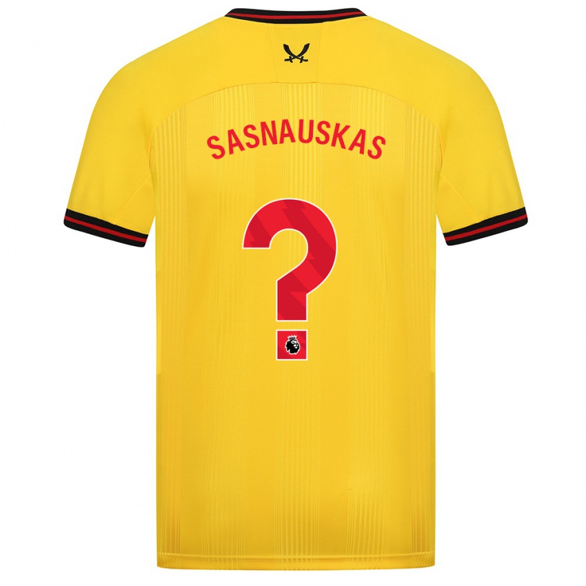 Criança Camisola Dovydas Sasnauskas #0 Amarelo Alternativa 2023/24 Camisa Brasil