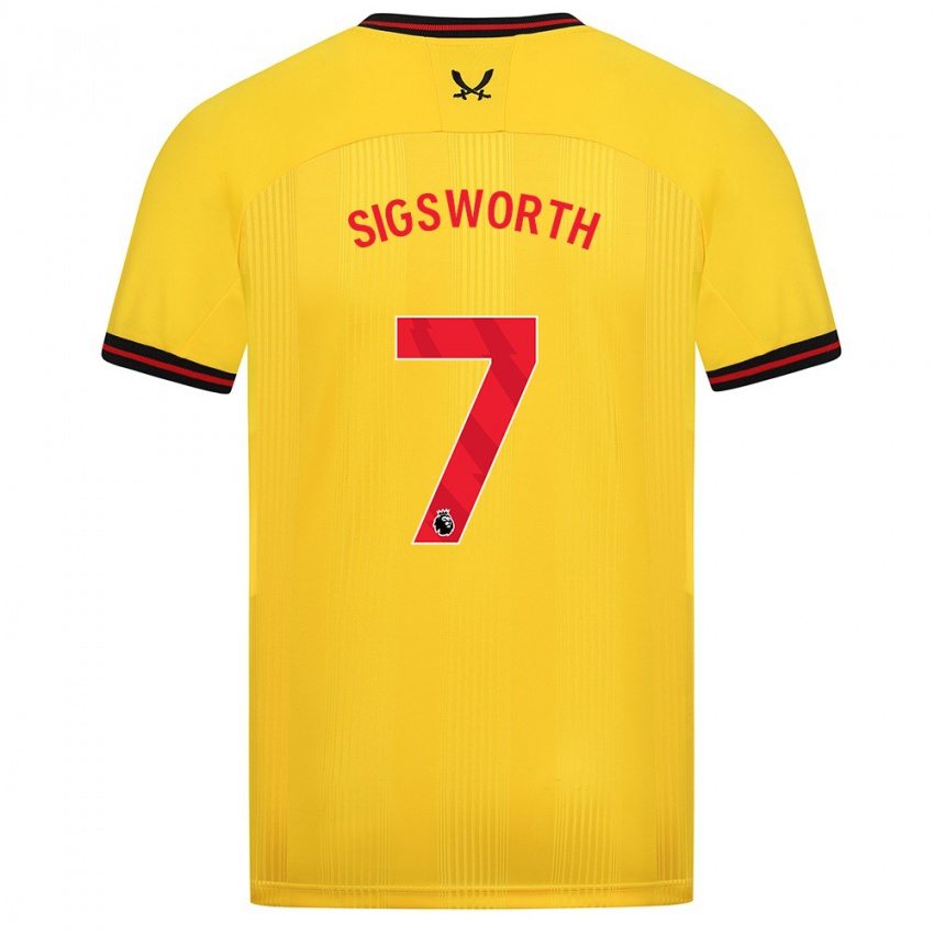 Criança Camisola Jess Sigsworth #7 Amarelo Alternativa 2023/24 Camisa Brasil