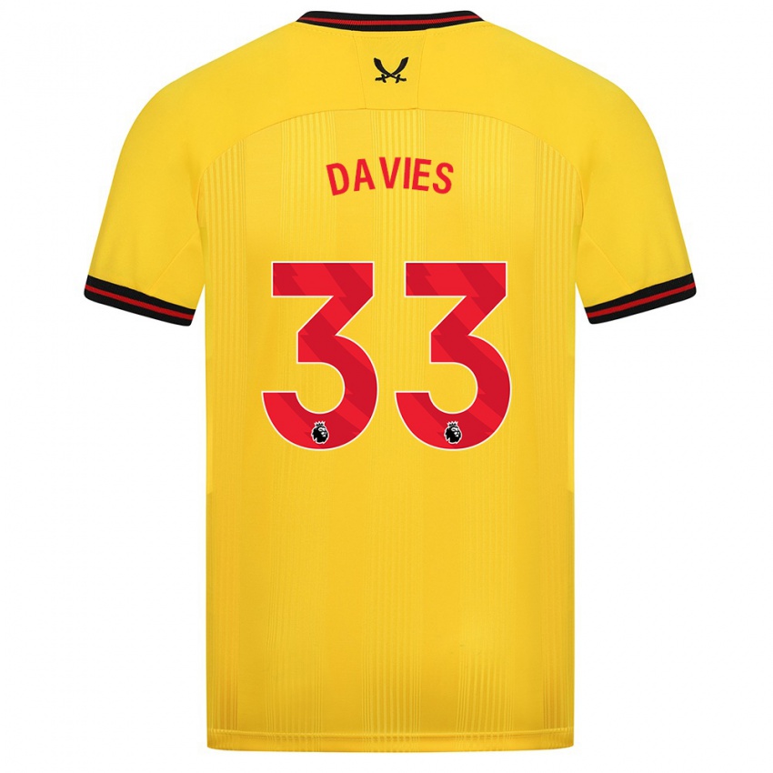 Criança Camisola Bethan Davies #33 Amarelo Alternativa 2023/24 Camisa Brasil