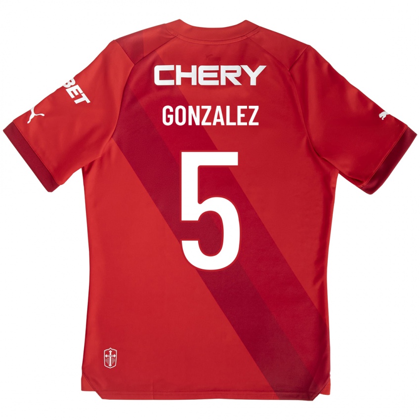 Criança Camisola Daniel González #5 Vermelho Alternativa 2023/24 Camisa Brasil