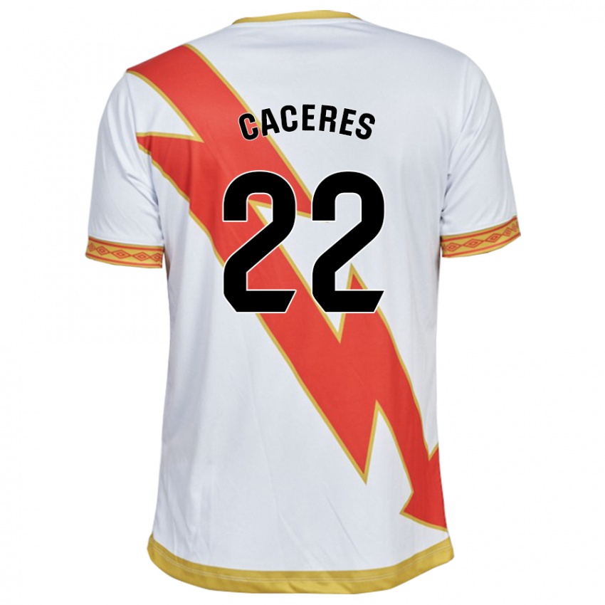 Homem Camisola Daniel Cáceres #22 Branco Principal 2023/24 Camisa Brasil