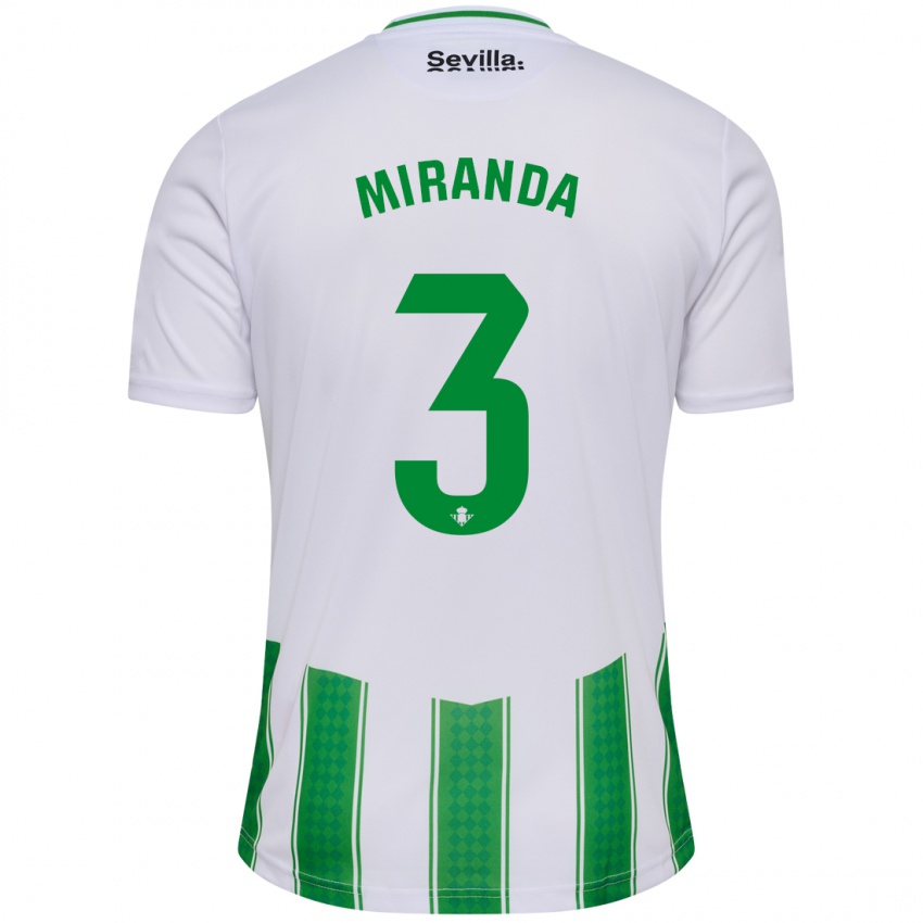 Homem Camisola Juan Miranda #3 Branco Principal 2023/24 Camisa Brasil