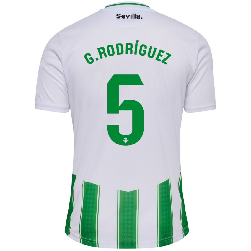 Homem Camisola Guido Rodriguez #5 Branco Principal 2023/24 Camisa Brasil