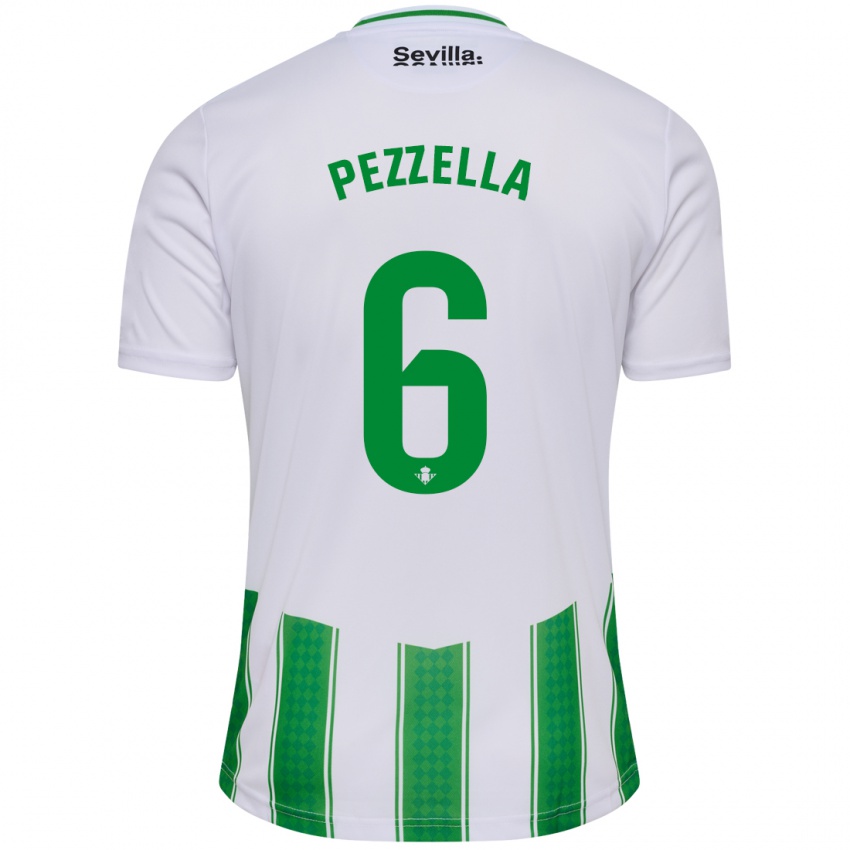 Homem Camisola German Pezzella #6 Branco Principal 2023/24 Camisa Brasil