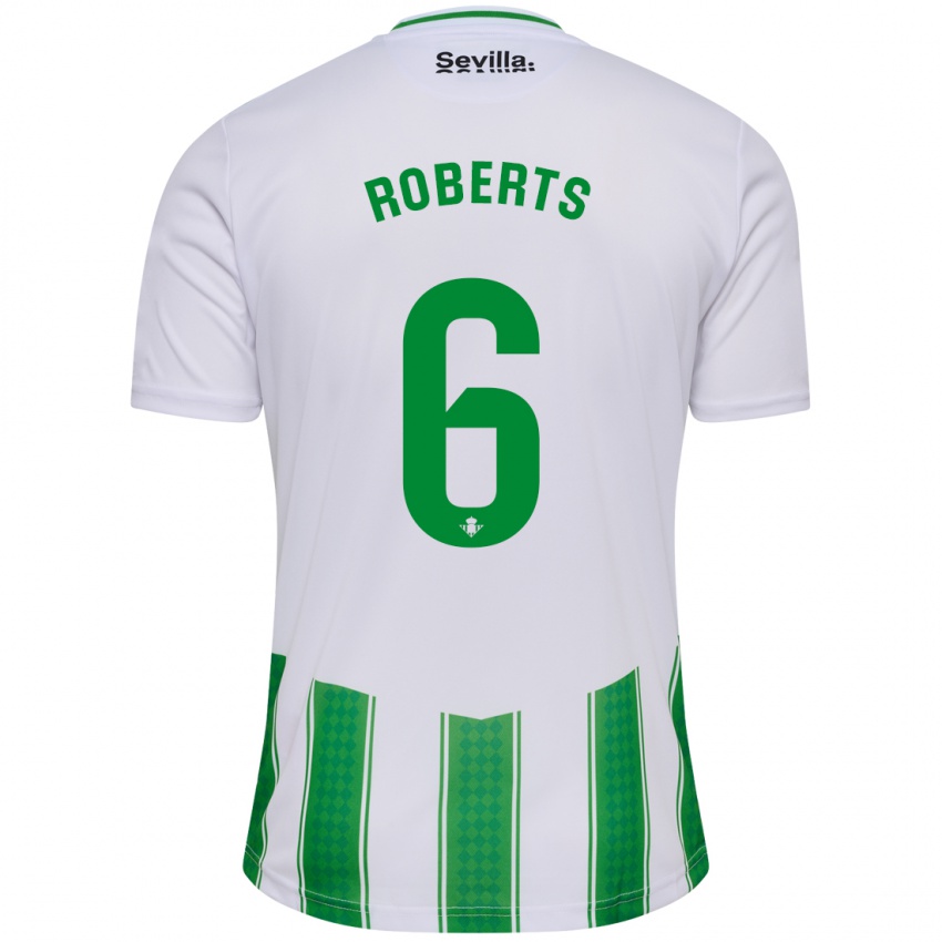 Homem Camisola Rhiannon Roberts #6 Branco Principal 2023/24 Camisa Brasil