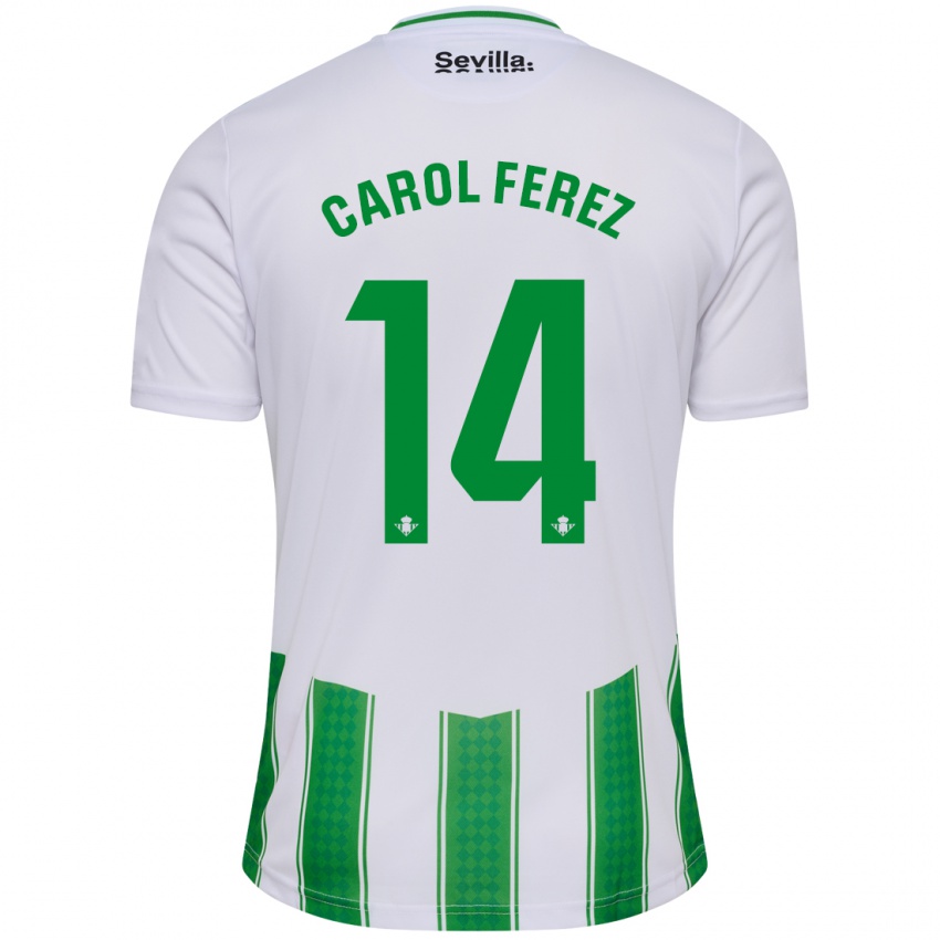 Homem Camisola Carolina Férez Méndez #14 Branco Principal 2023/24 Camisa Brasil