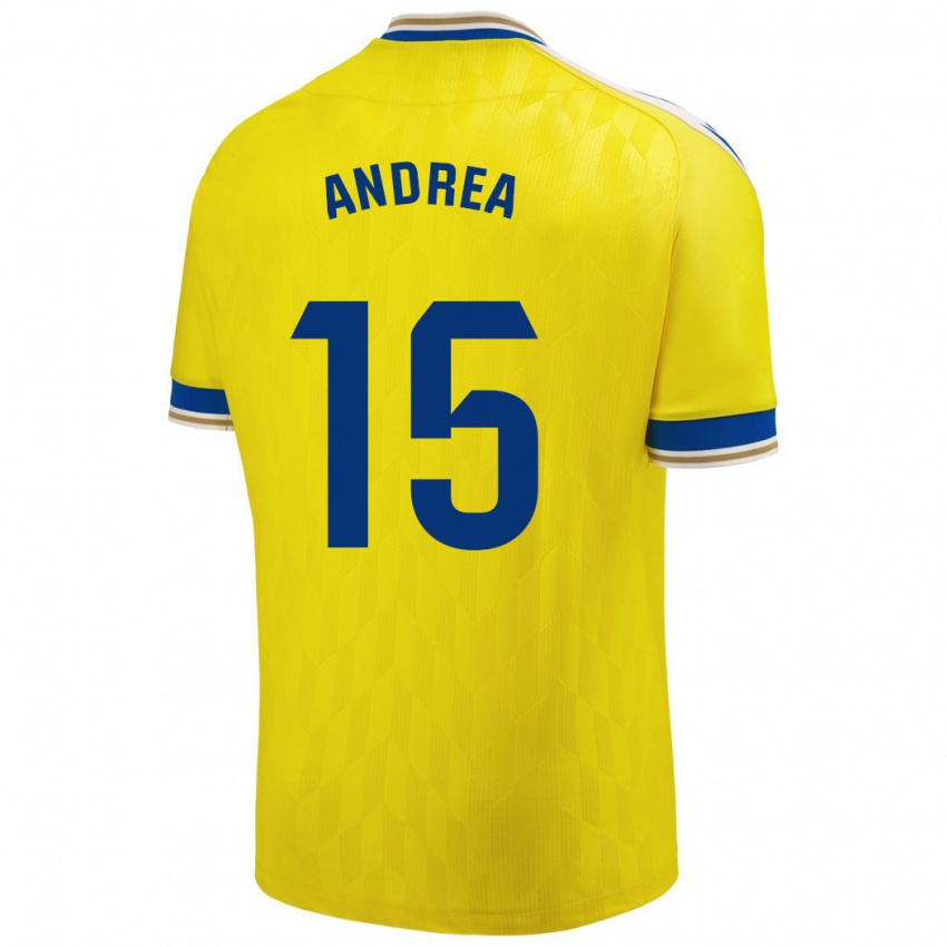 Homem Camisola Andrea Sánchez Moreno #15 Amarelo Principal 2023/24 Camisa Brasil