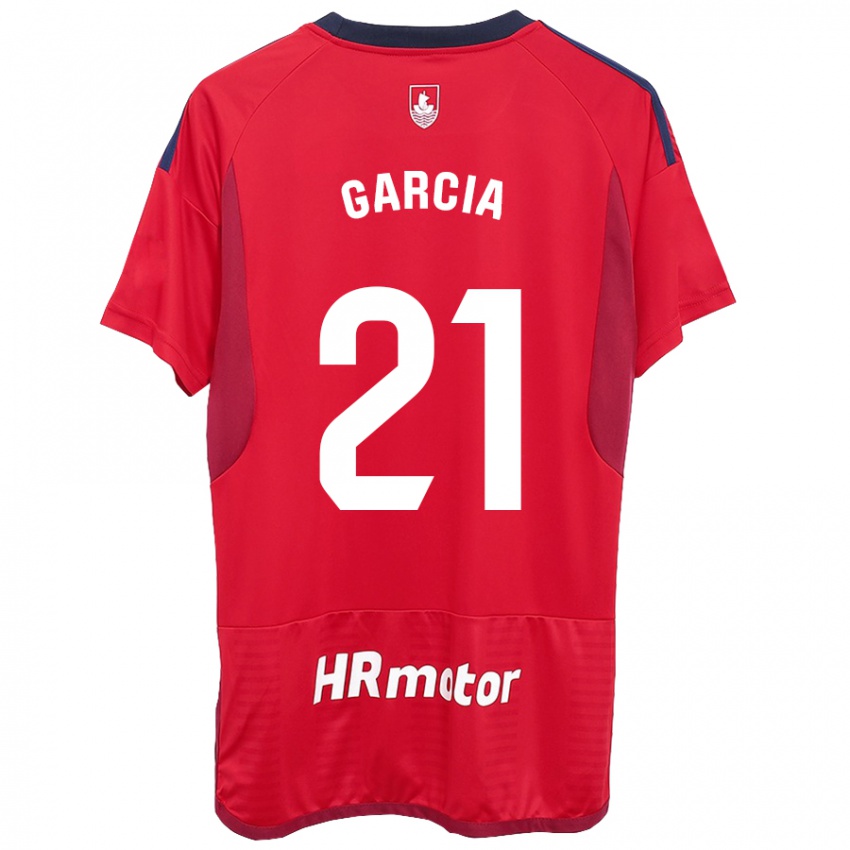 Homem Camisola Jon García #21 Vermelho Principal 2023/24 Camisa Brasil