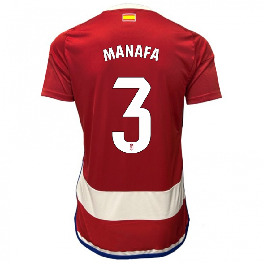 Homem Camisola Wilson Manafa #3 Vermelho Principal 2023/24 Camisa Brasil