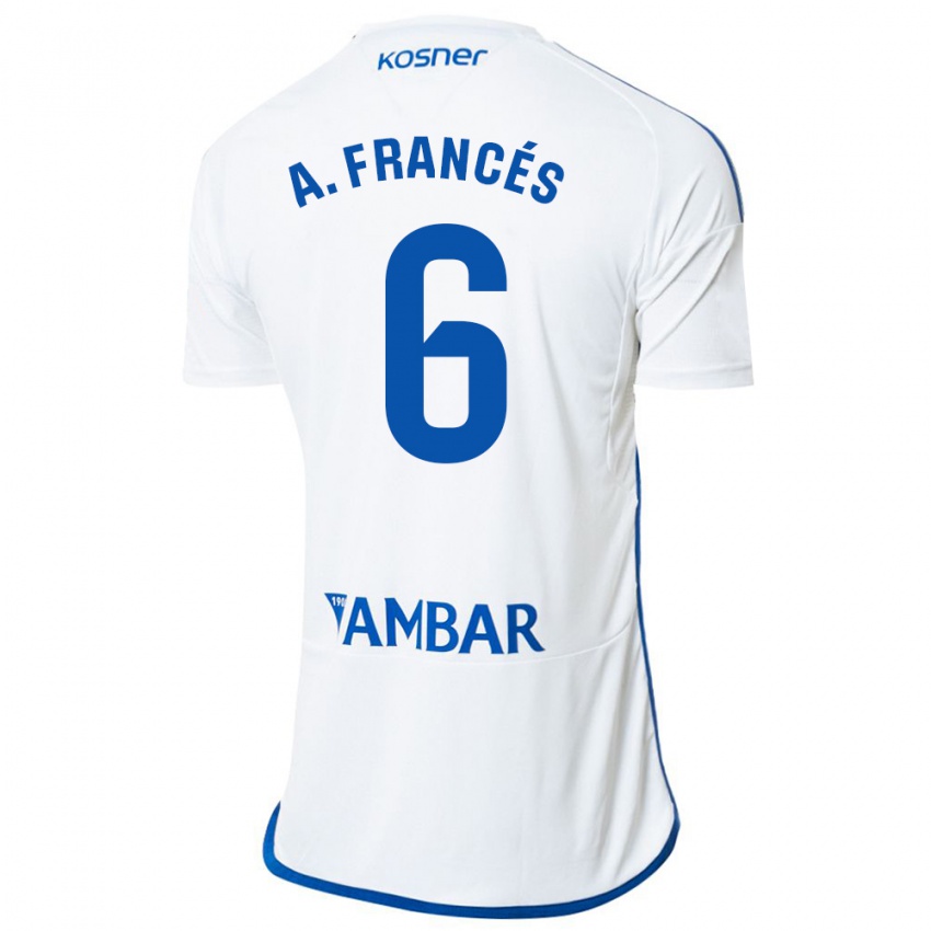 Homem Camisola Alejandro Francés #6 Branco Principal 2023/24 Camisa Brasil