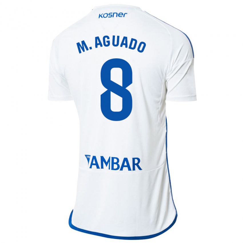 Homem Camisola Marc Aguado #8 Branco Principal 2023/24 Camisa Brasil