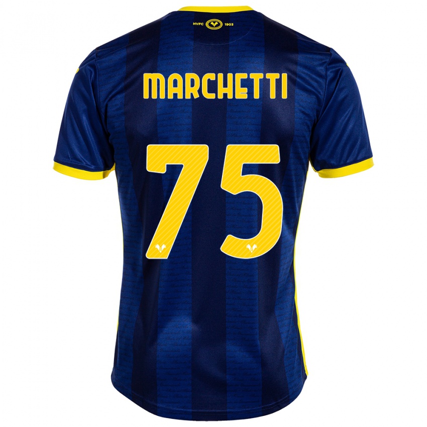 Homem Camisola Nicolò Marchetti #75 Marinha Principal 2023/24 Camisa Brasil